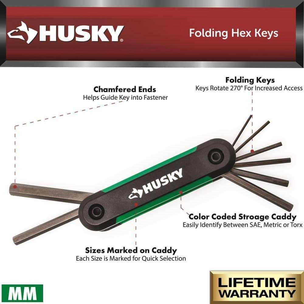 Husky SAE/Metric Folding Hex Key Set With Bonus Torx Set - Image 2