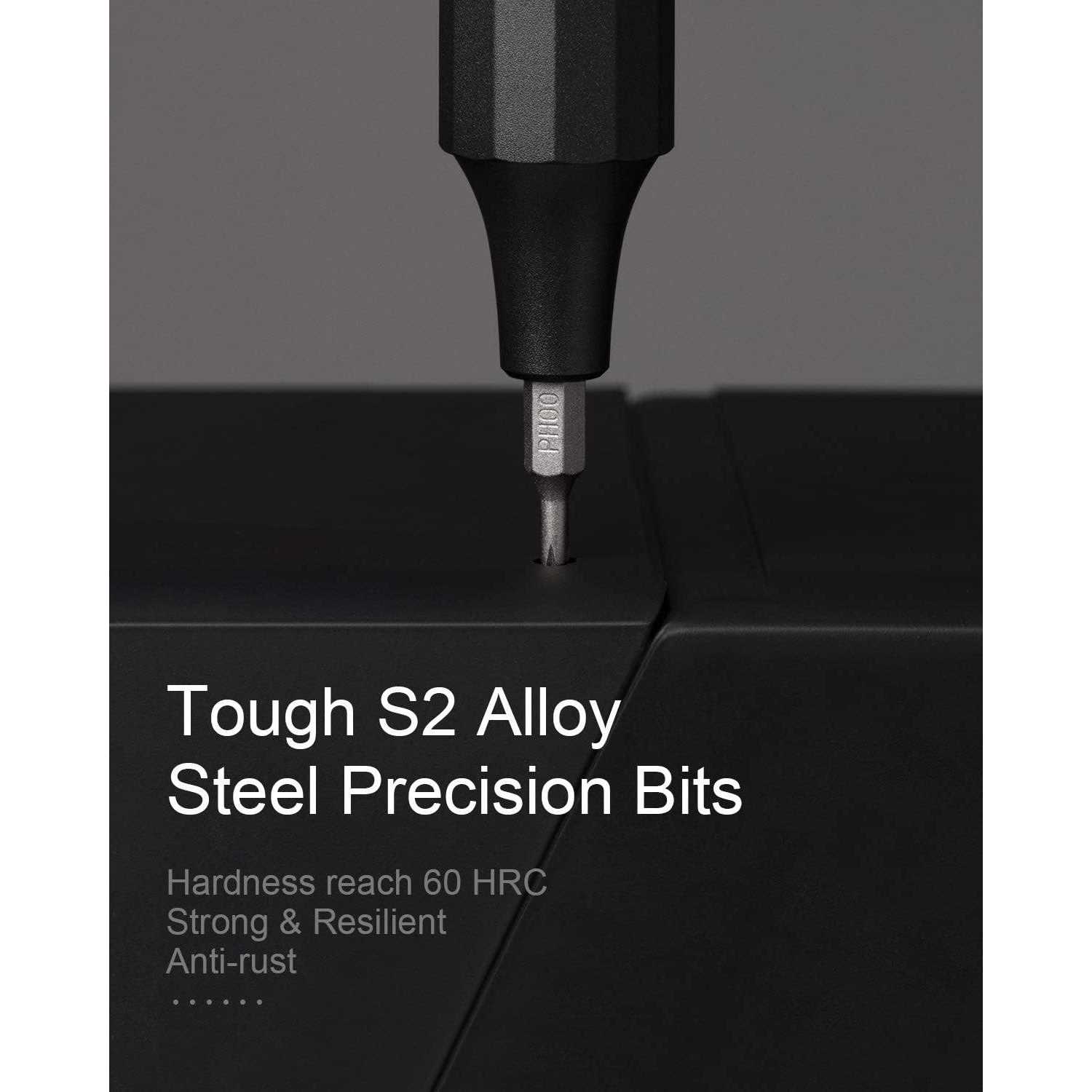 HOTO Precision Screwdriver Sets 24-in-1 Manual Screwdriver 24 pcs Tough S2 Steel Bits - Image 4