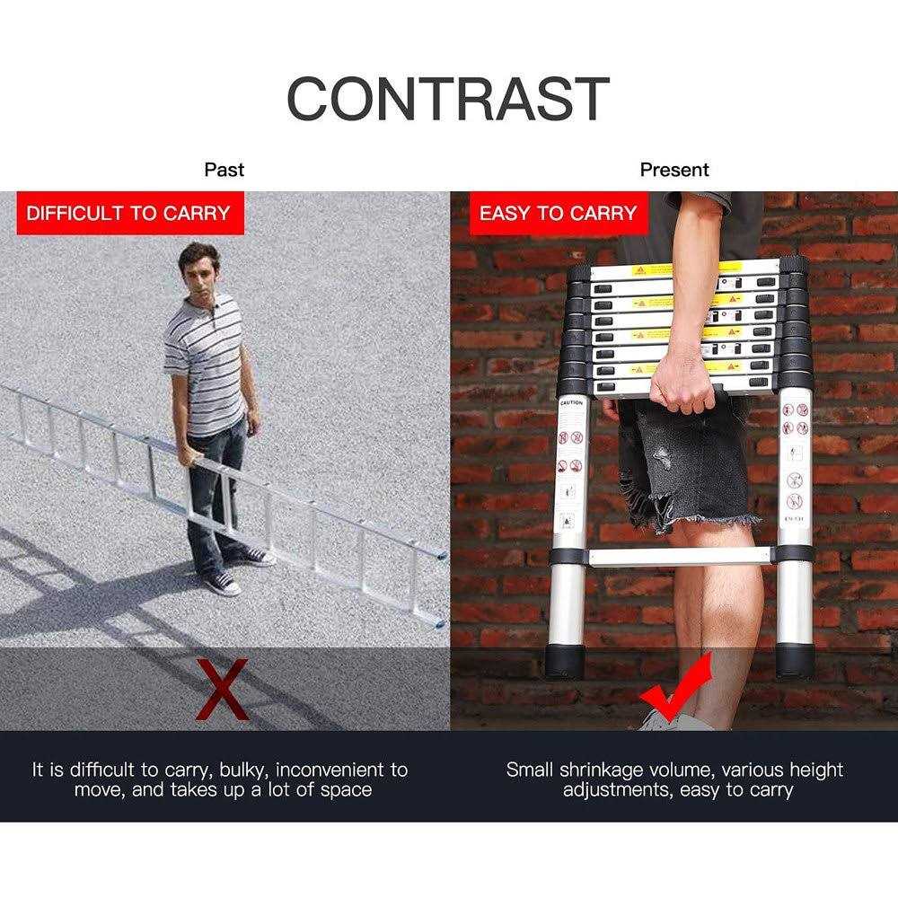 HQJUN Telescoping ladders,EN131Standards Multi-Purpose Folding Aluminum Extension Ladder - Image 4