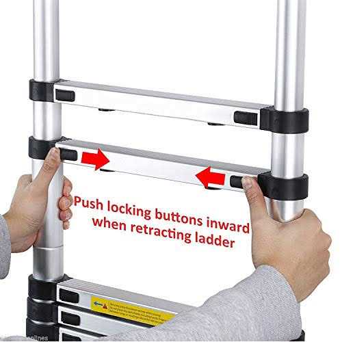 HQJUN Telescoping ladders,EN131Standards Multi-Purpose Folding Aluminum Extension Ladder - Image 5