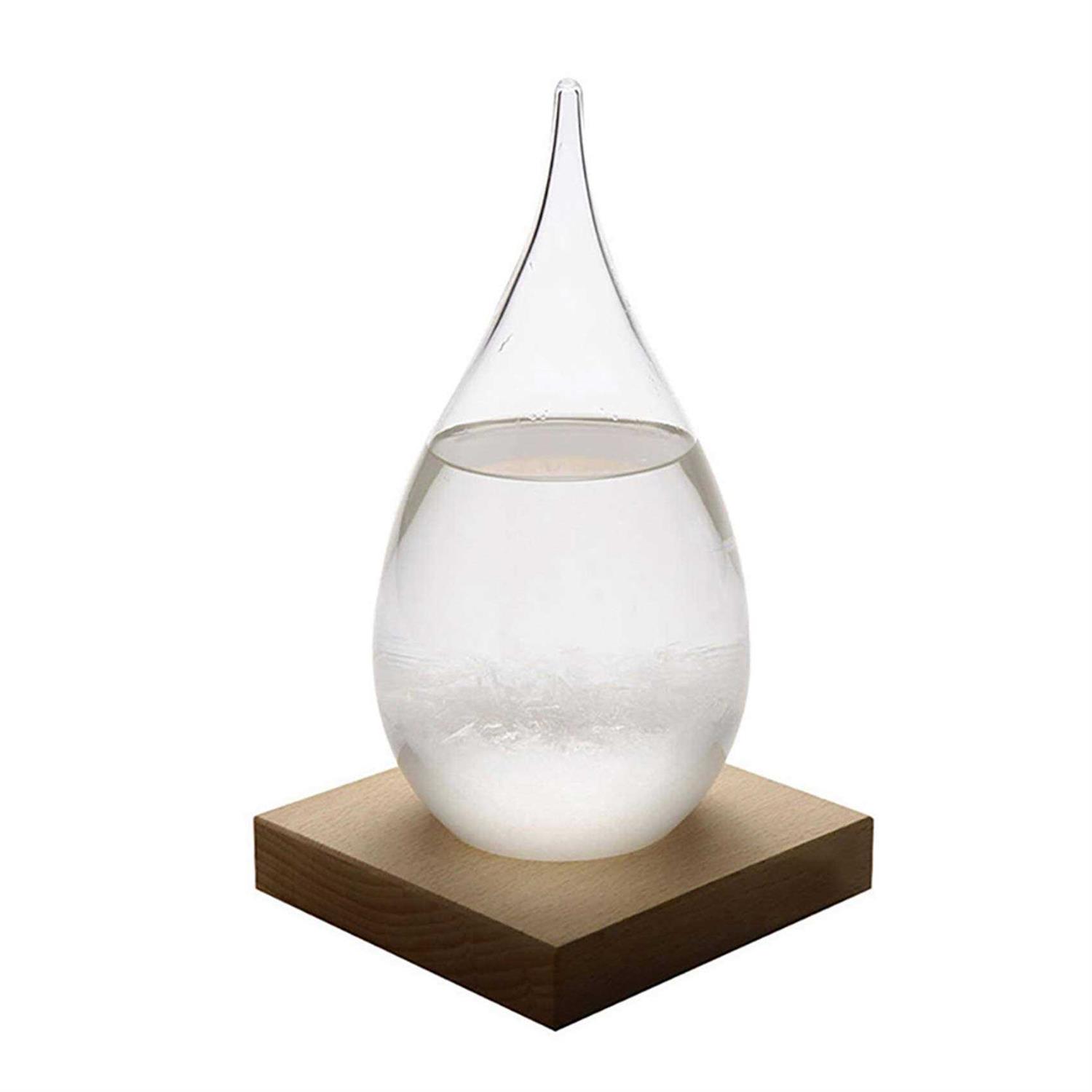Enkrio Storm Glass Weather Predictor Weather Station Weather Forecaster with Wood Base - Image 3
