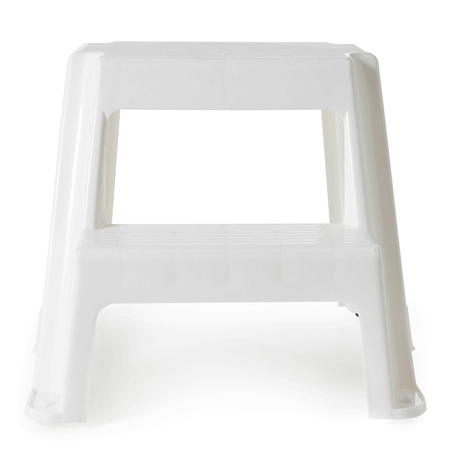 Gracious Living 18.75-Inch Tall Sturdy Non Slip Plastic 2-Level Home Step Stool - Image 3