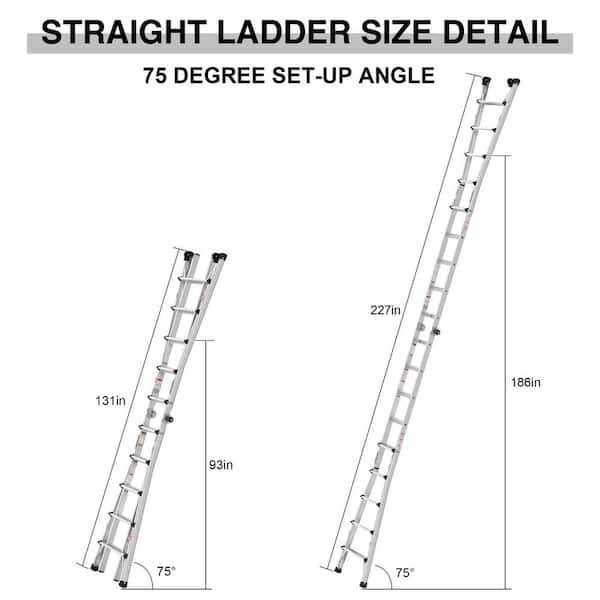 Amucolo 22 ft. Reach Aluminium Alloy Telescoping Multi-Position Ladder with Wheels - Image 4