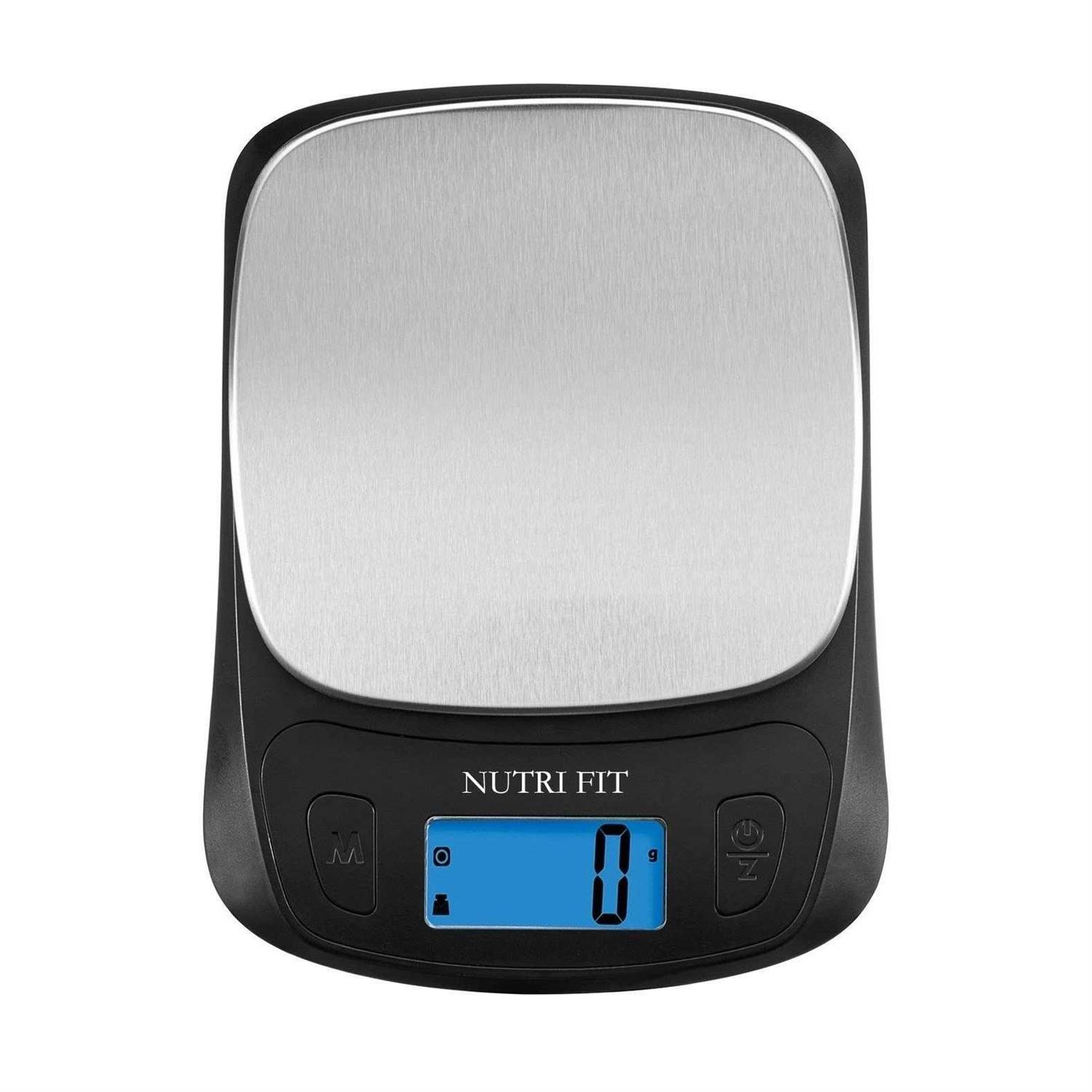 Nutri Fit Ultra Slim Kitchen Scale Digital Food Weight Scale for Baking Cooking in Grams and Ounces Tare & Backlit Lcd