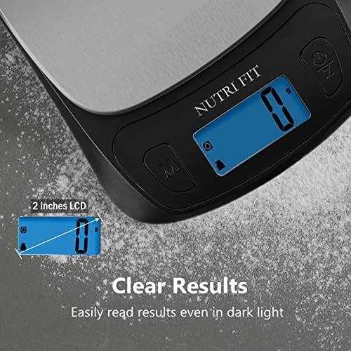 Nutri Fit Ultra Slim Kitchen Scale Digital Food Weight Scale for Baking Cooking in Grams and Ounces Tare & Backlit Lcd - Image 5