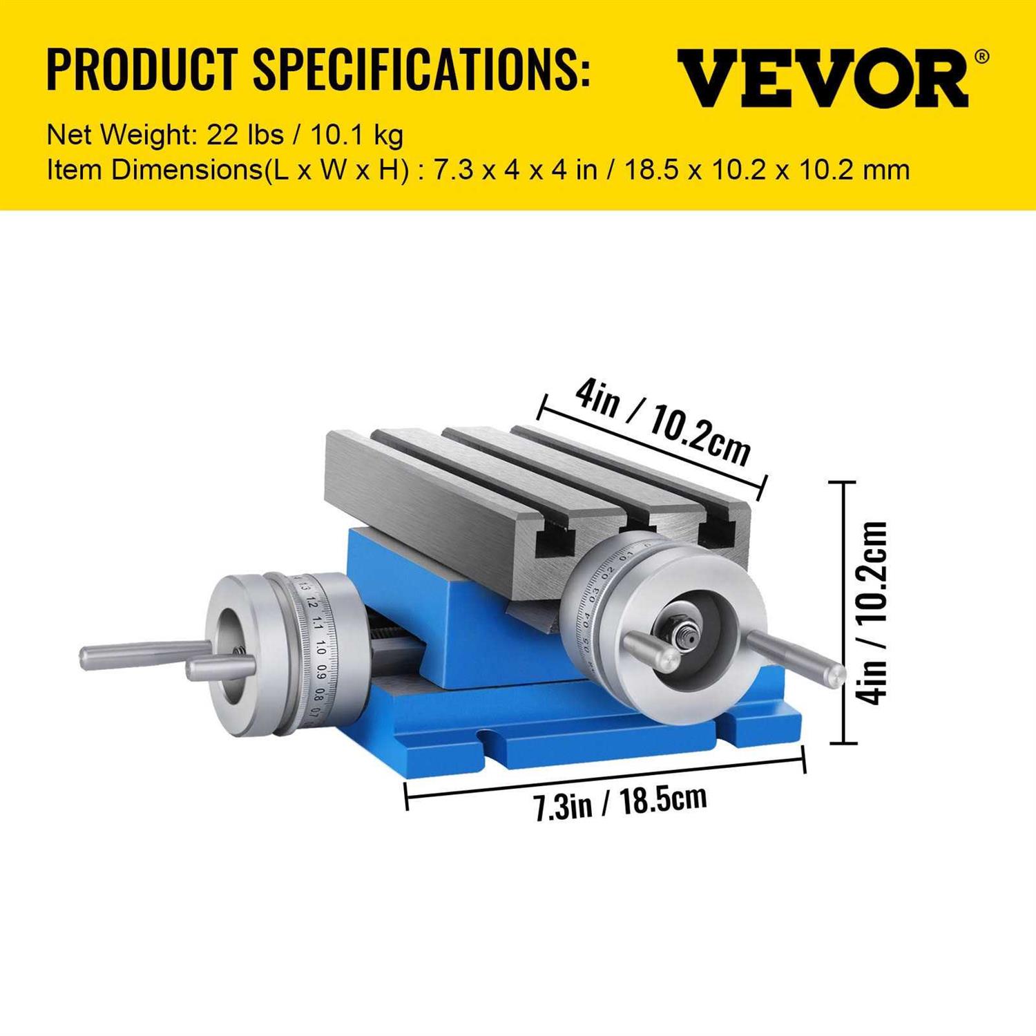 VEVOR Milling Machine Work Table Slide Milling Working Cross Table Machine Compound Slide Milling TablePrecision Milling Cross Worktable - Image 4