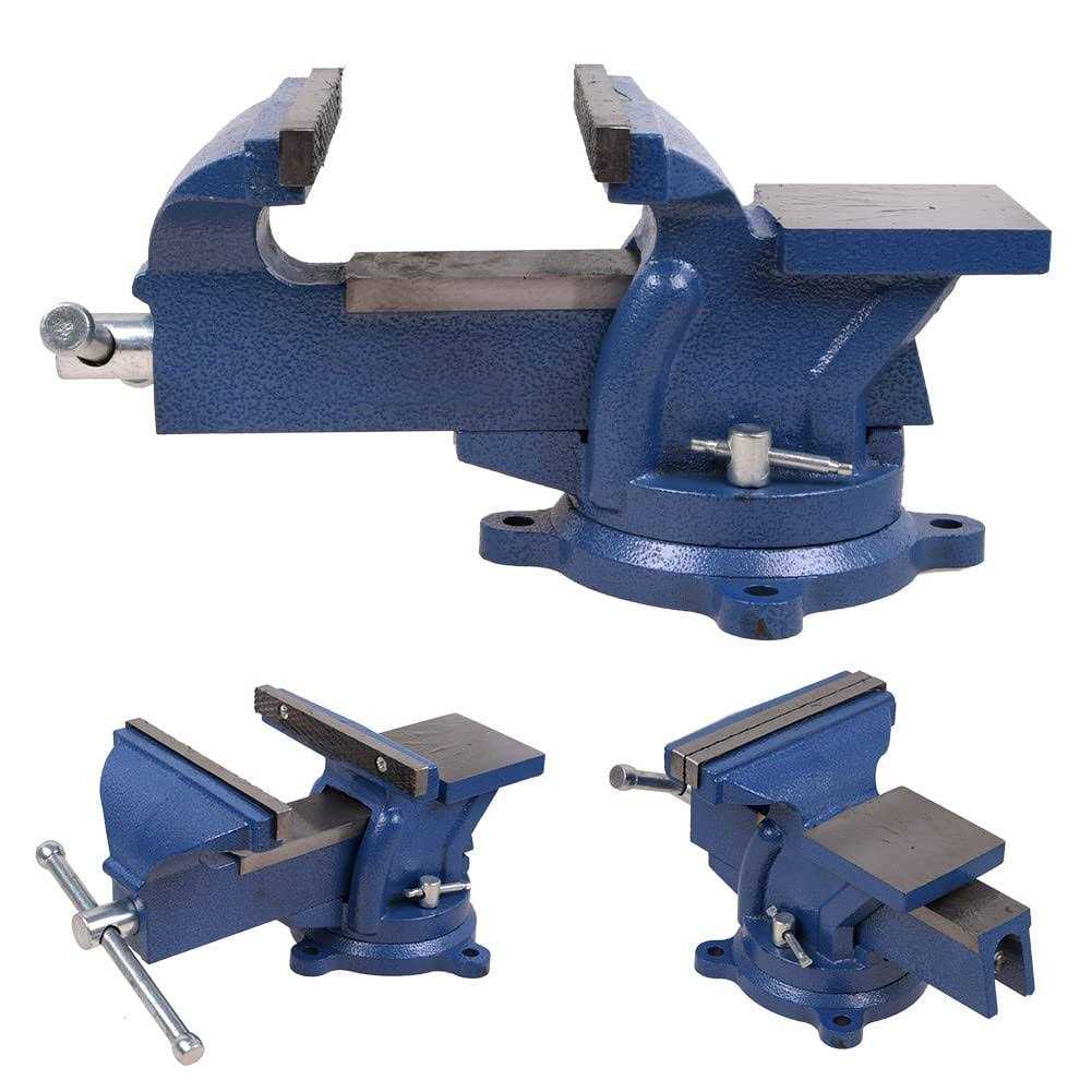 6 Heavy Duty Bench Vise Pipe Vise Bench Vices with Anvil Swivel Table Top Clamp Locking Base - Image 3