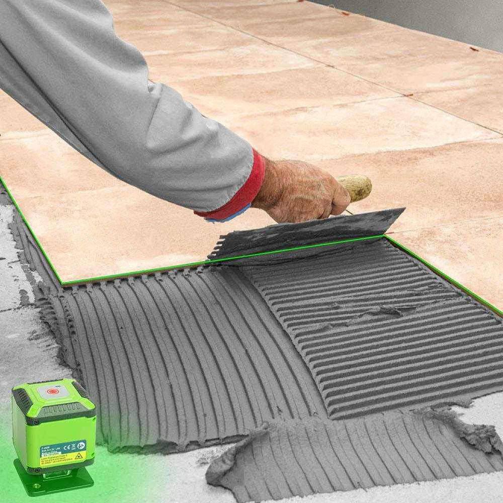 Huepar Tiling Floor Laser Level 360 Degree Green Beam Floor Laser Level Tools Installation for Tile Laying with Magnetic Bracket - Image 3