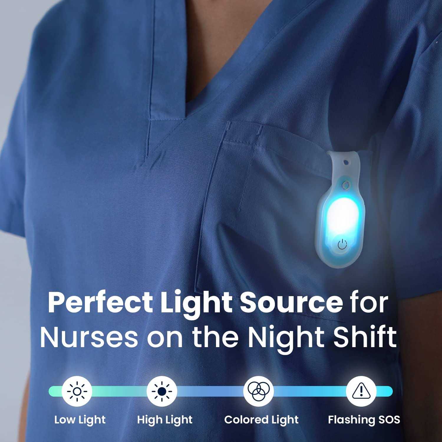 Lightsflo Clipglow Rechargeable Night Light Nurse Nightshift Hands Free Lightweight Emergency Flashlight For Walking Running Pets Outdoors - Image 5