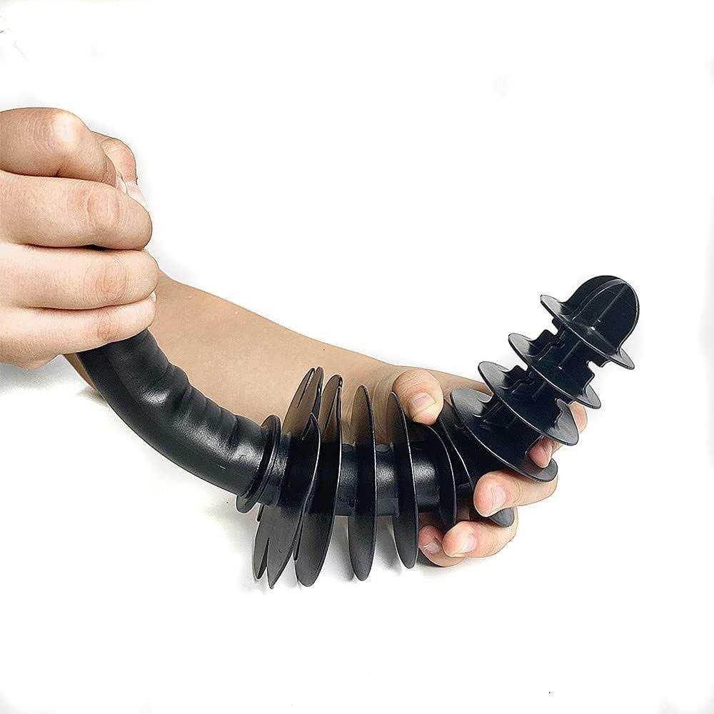 HOMEGOAL Toilet Plunger Siphon Type Toilet Clog Remover Flexible Rubber Head Stainless Steel Handle - Image 3