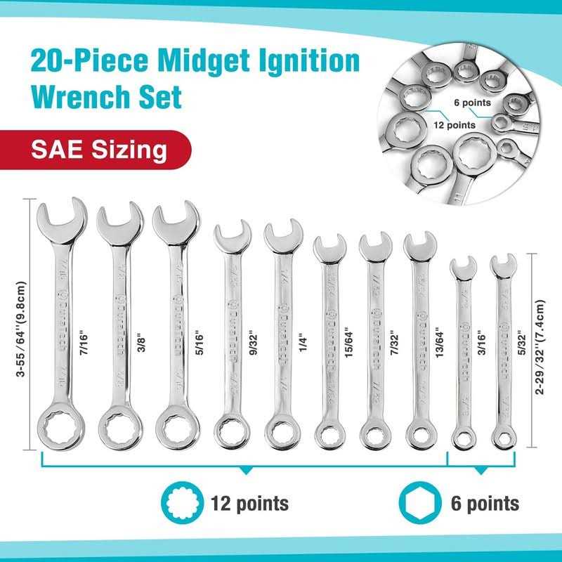 duratech mini wrench set midget combination wrench set 20-piece - Image 5