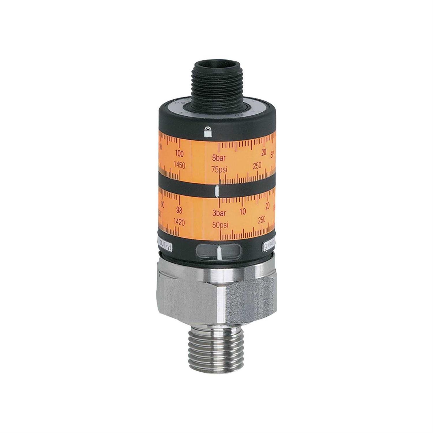 ifm electronic Pressure Switch with Adjustment Dial Setup 1/4 NPT Male
