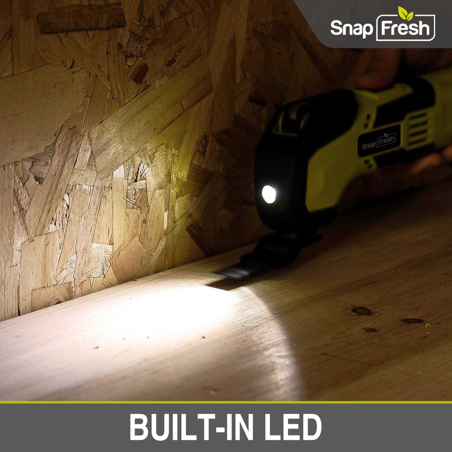 Cordless Oscillating Tool, SnapFresh 20V Oscillating Multi-Tool with 6 Speed, 3.2°Oscillating Angle, 22pcs Accessories, 2.0Ah Battery and Fast - Image 4