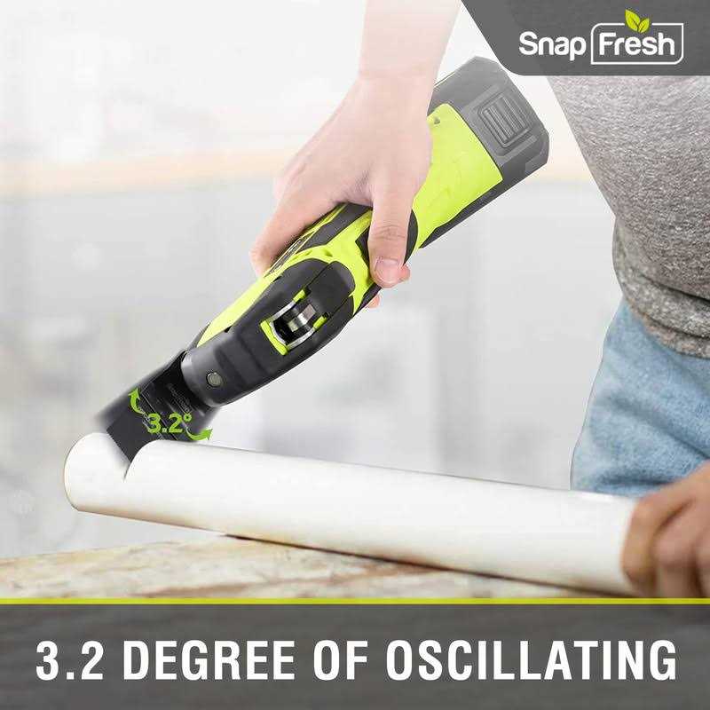 Cordless Oscillating Tool, SnapFresh 20V Oscillating Multi-Tool with 6 Speed, 3.2°Oscillating Angle, 22pcs Accessories, 2.0Ah Battery and Fast - Image 5