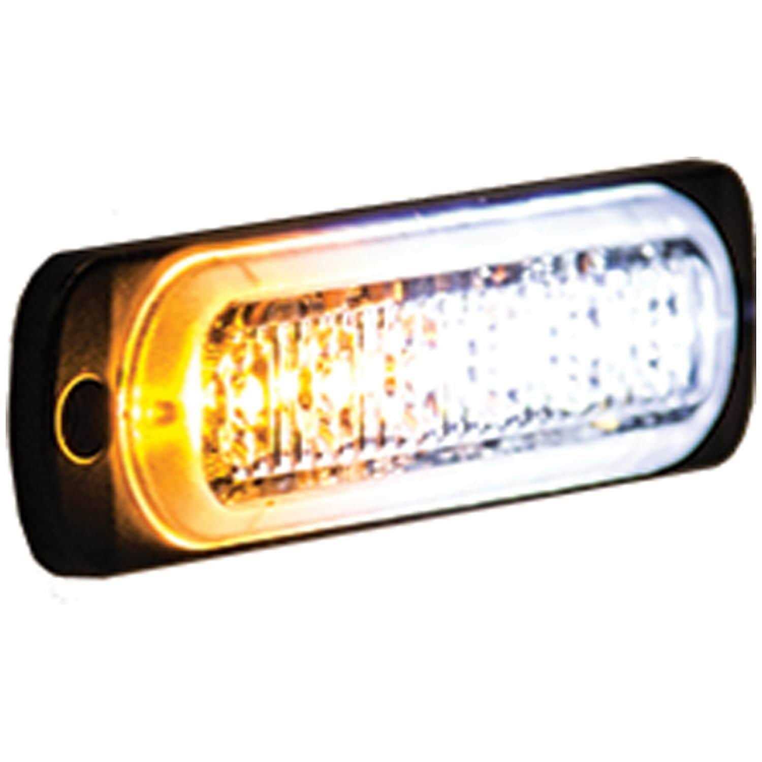 8891902 Buyers Products Thin 4.5 Inch Amber/Clear Horizontal LED Strobe Light - Image 4