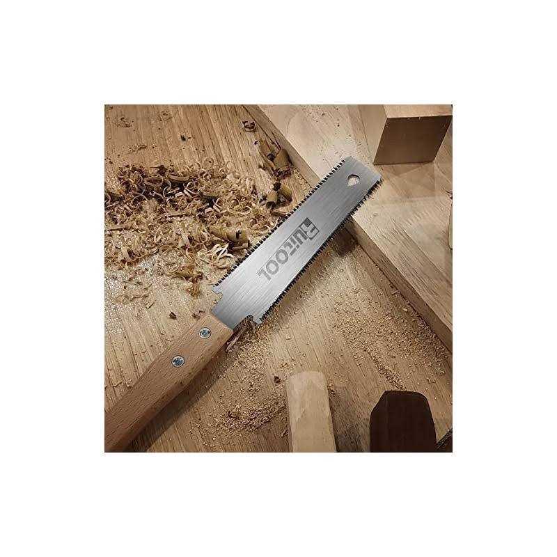 RUITOOL Japanese Hand Saw 6 Inch Double Edge Sided Pull Saw Ryoba SK5 Flexible Blade 14/17 TPI Flush Cut Beech Handle Wood Saw for Woodworking Tools - Image 4