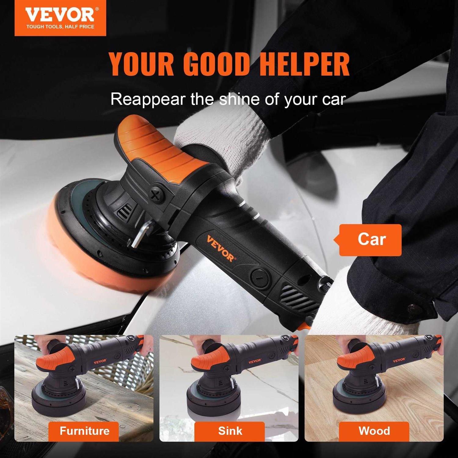 VEVOR Buffer Polisher 6-Inch Dual Action Polisher for Car Detailing - Image 4
