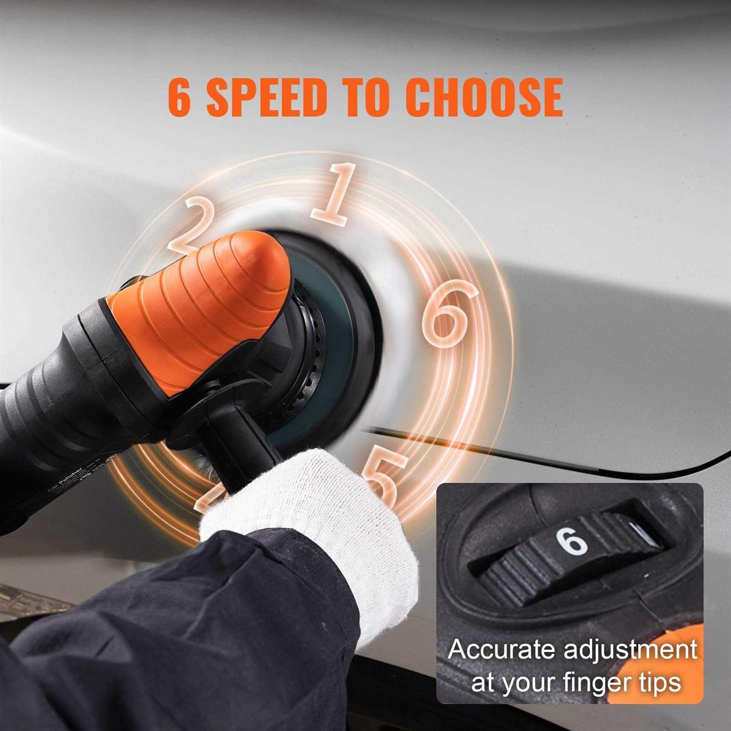 VEVOR Buffer Polisher 6-Inch Dual Action Polisher for Car Detailing - Image 5