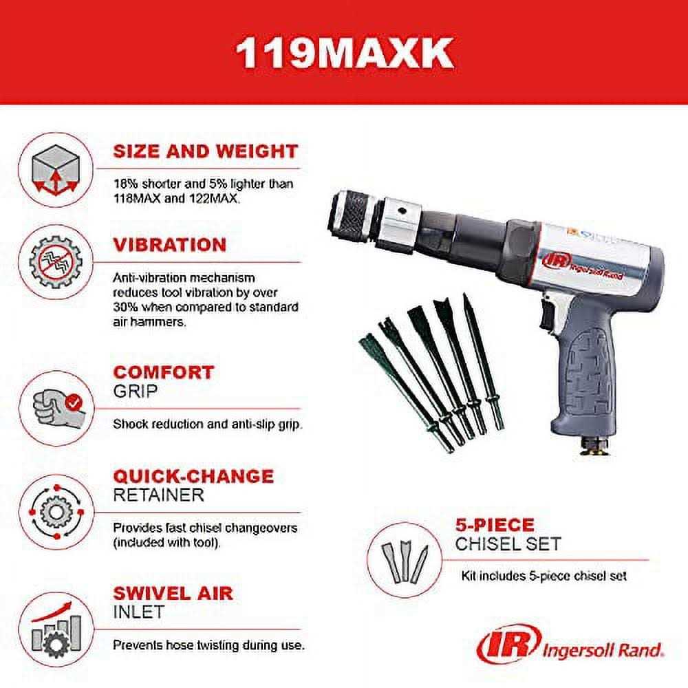 Ingersoll Rand 119MAXK Air Hammer Kit Long Barrel - Image 2