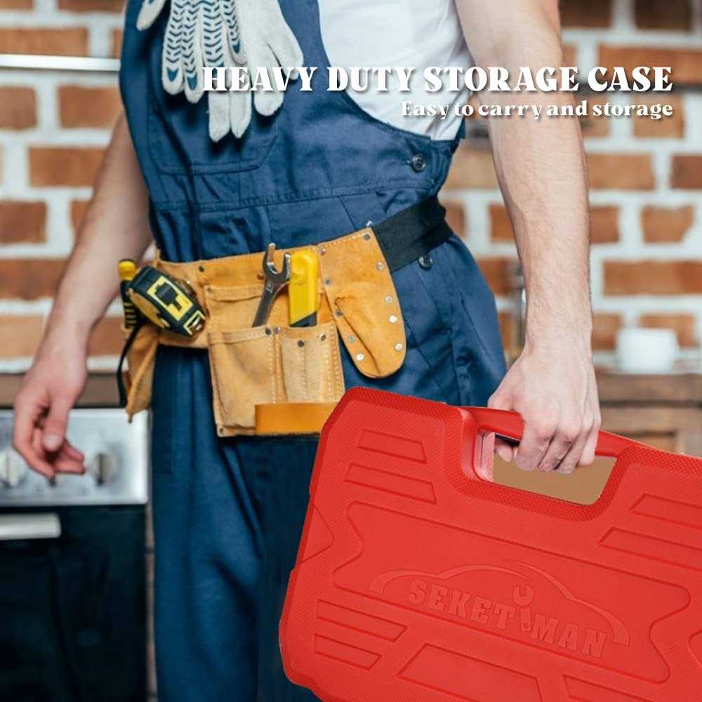 SEKETMAN 76-piece 1/4 Drive Socket Set,1/4-inch Drive Master Socket Set with ratchets,extensions with 1/4 Drive Bits Set,un - Image 4