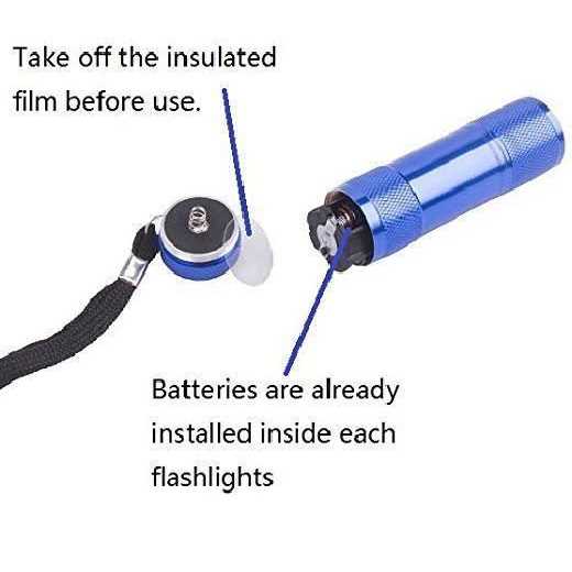 FASTPRO 4-Pack Aluminum LED Flashlights Set with AAA Dry Batteries Included and Pre-Installed - Image 3