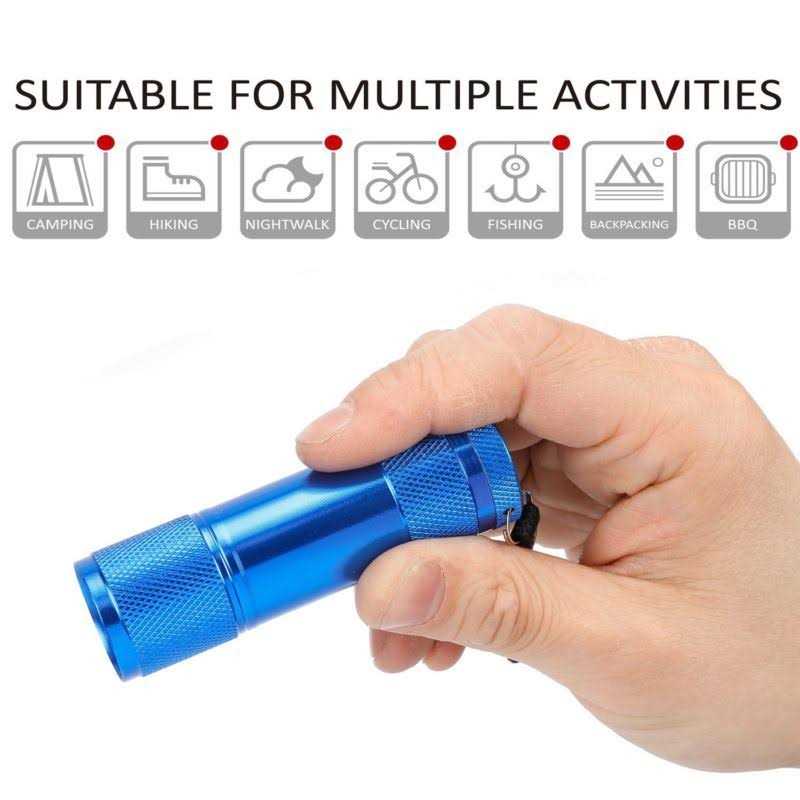 FASTPRO 4-Pack Aluminum LED Flashlights Set with AAA Dry Batteries Included and Pre-Installed - Image 5