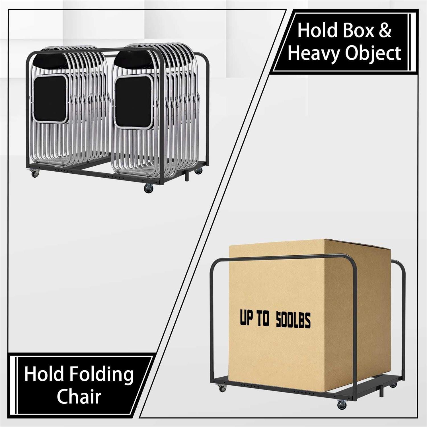 Folding Table Cart, Table Dolly With Braking Caster To Store And Move Folding Round Table Heavy Duty Panel Dolly For 10 Table Capacity With Gift - Image 5