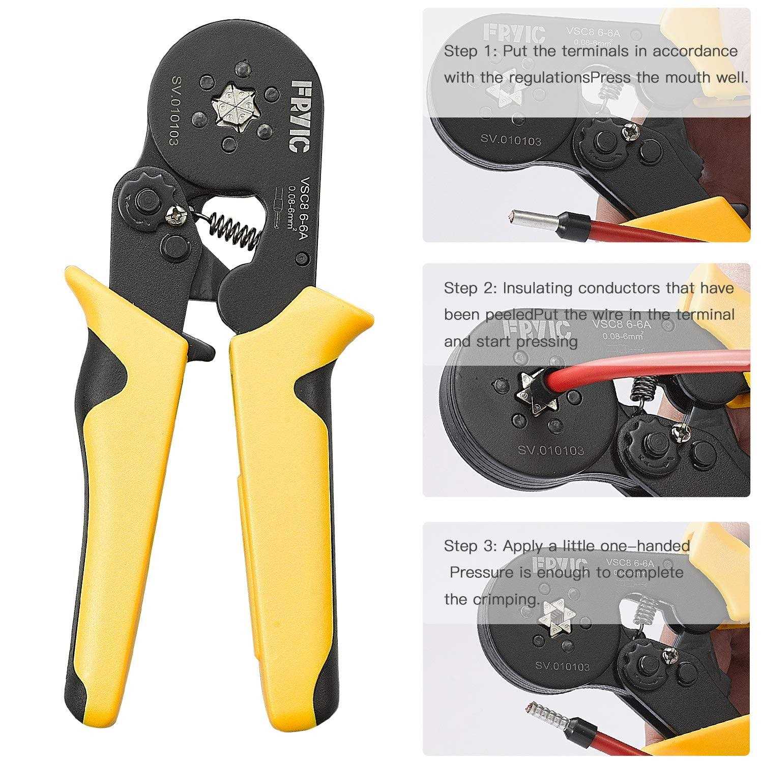 Fryic Hexagonal Self-Adjusting Crimper Plier VSC8 6-6A Used for AW - Image 4