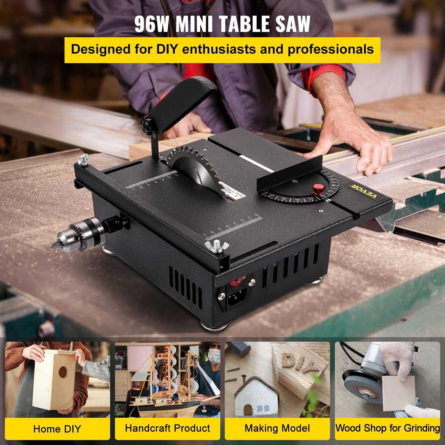 VEVOR Mini Table Saw 200W Hobby Table Saw for Woodworking 0-90 Angle Cutting Portable Diy Saw 4000RMP Multifunctional Table Saws XXTSJDZHS110VT - Image 3
