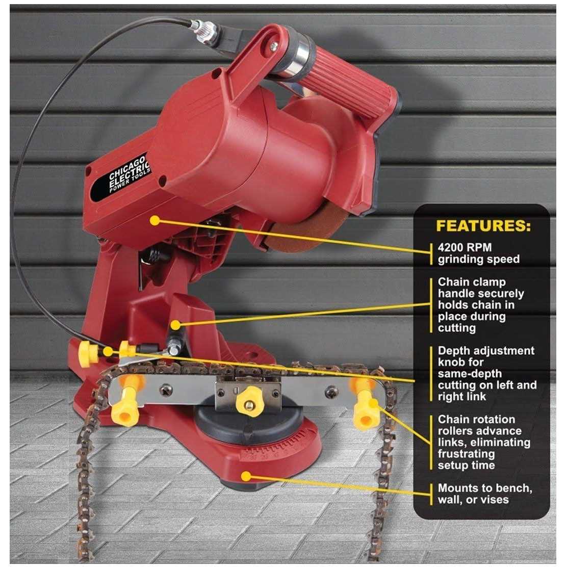 Chicago Electric Electric Chain Saw Sharpener 68221 - Image 5