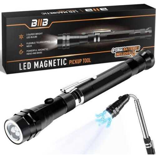 HELEMAN Tools Gifts for Men Stocking Stuffers Christmas Magnetic Pickup Tool for Mens Gifts LED Telescoping Pick Up Tool Set for Hard to Reach Place Cool - Image 4