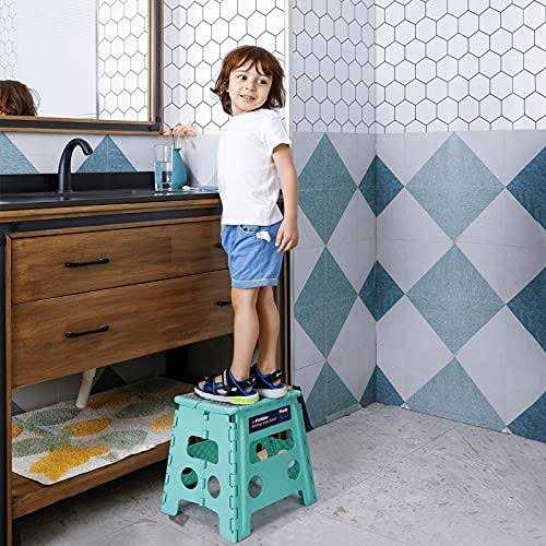 Flottian 13 Folding Step Stool for Adults and Kids Holds Up to 300 lbs,Non-Slip Folding Stools with Handle - Image 3