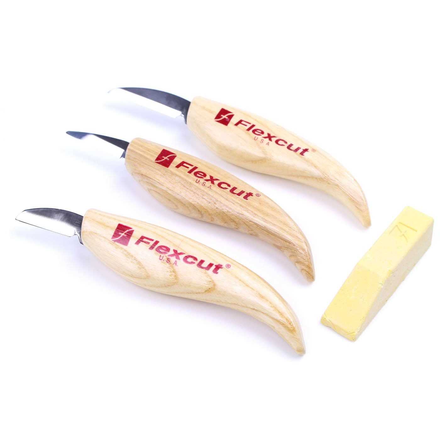 Flexcut Carving Knives, Starter Set, with Ergonomic Handles and Carbon Steel Blades - Image 5