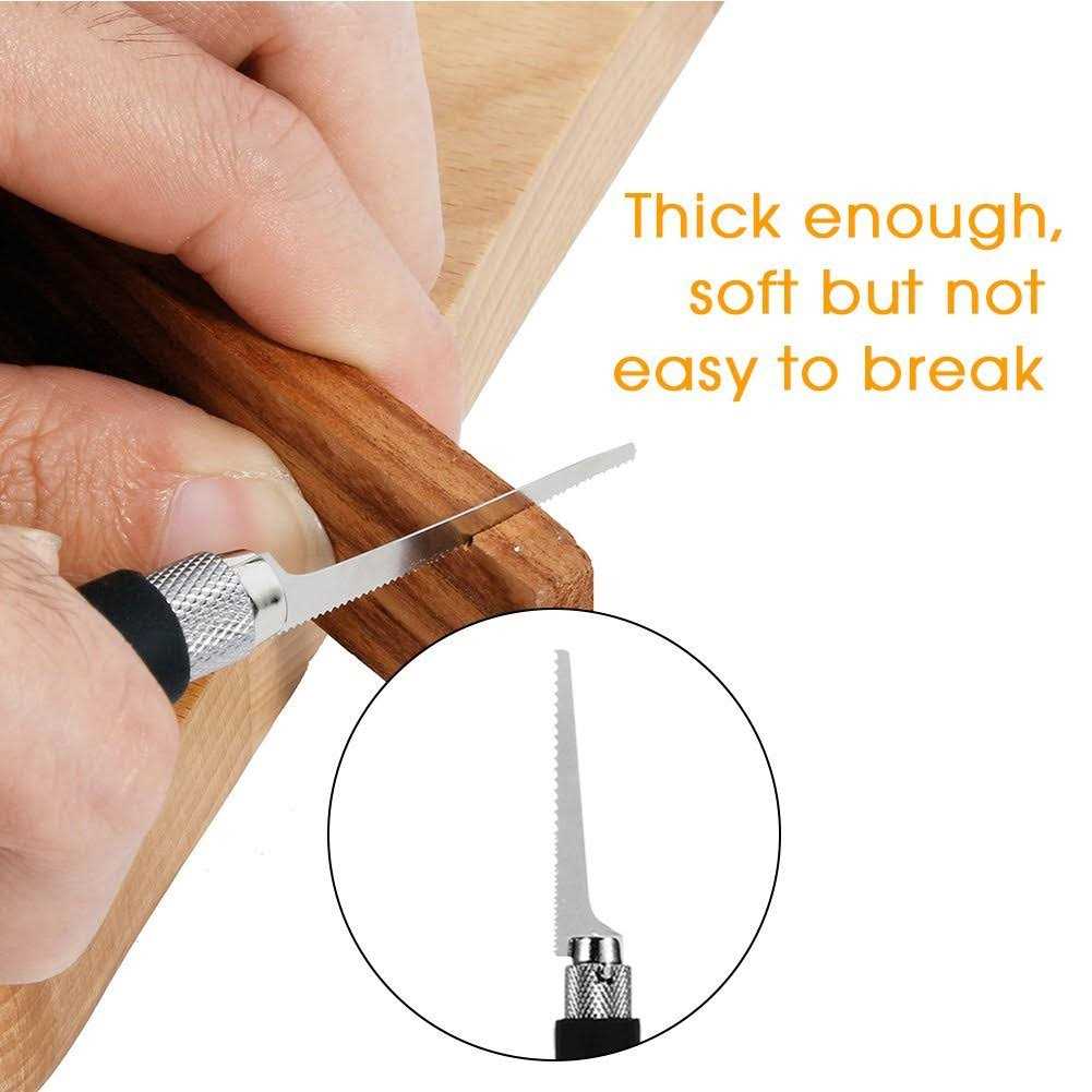 Dilwe Mini Hand Saw Model Tool Hobby Hand Saw Kit Razor Set with 3 Pcs DIY Craft Blade - Image 4
