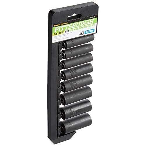 Pittsburgh 3/8 in. Drive Metric Impact Deep Socket Set - Image 3