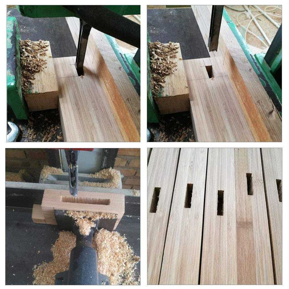 Cdiytool Woodworking Square Hole Drill Bits Wood Mortising Chisel Set Wood Square Hole Mortising Chisel Drill Bits for Mortising Machines and Drill Pr - Image 4