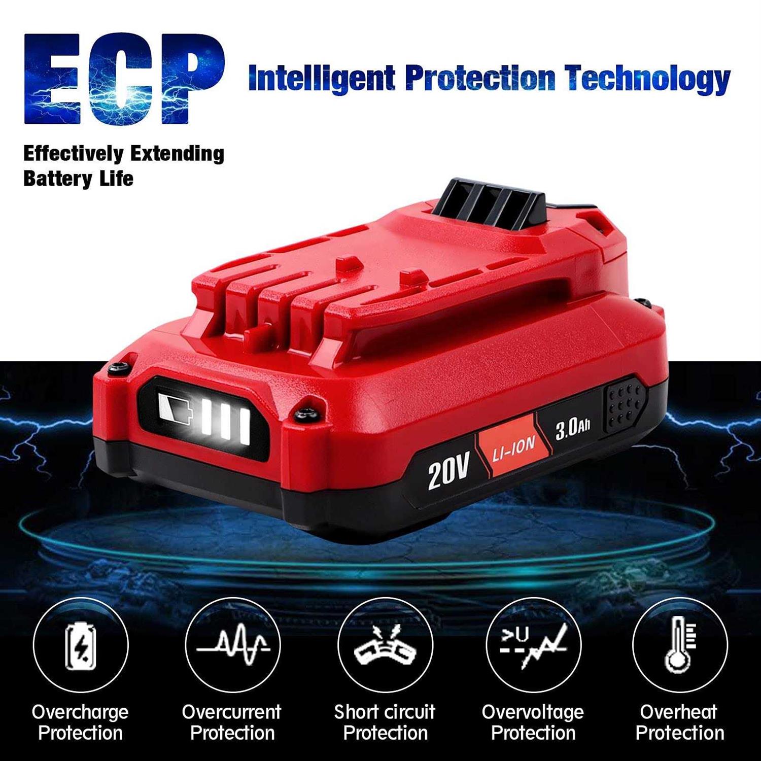 DSANKE CMCB204 3.0Ah 20V Lithium-ion Battery Replacement for Craftsman V20 Battery CMCB204 CMCB204-2 CMCB202 CMCB202-2 CMCB201 Craftsman V20 - Image 4