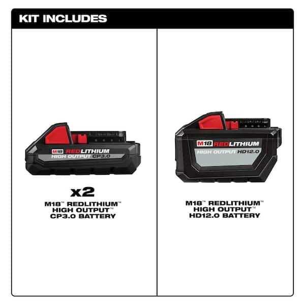 Milwaukee M18 18-Volt Lithium-Ion High Output 12.0Ah Battery with 3.0Ah Batteries and M18 Compact Inverter with 6.0Ah Battery - Image 5