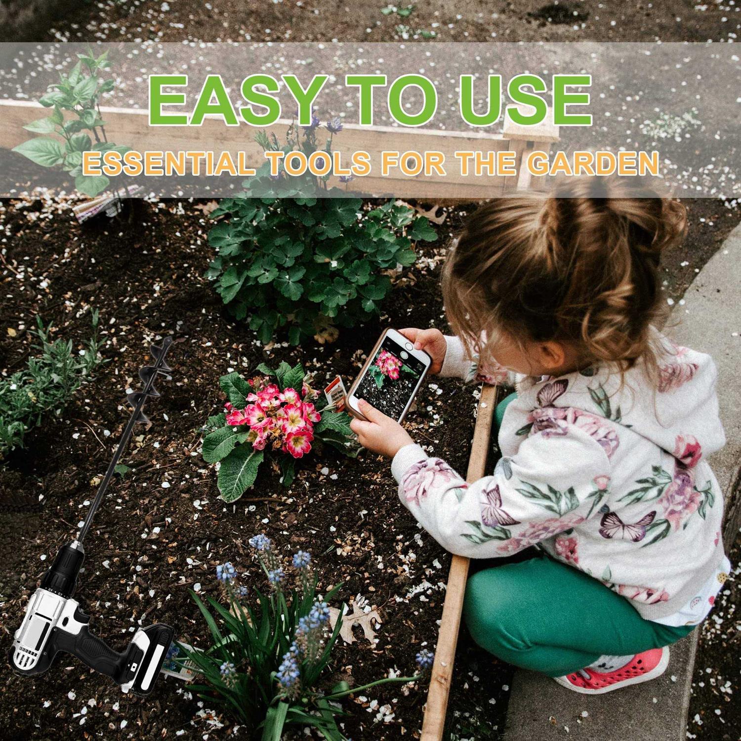 SORANGEUN Auger Drill Bit for Planting 1.6x16.5 Garden Auger spiral Drill Bit,bulb Auger for Cordless Drill,soil Auger for Post Hole - Image 5