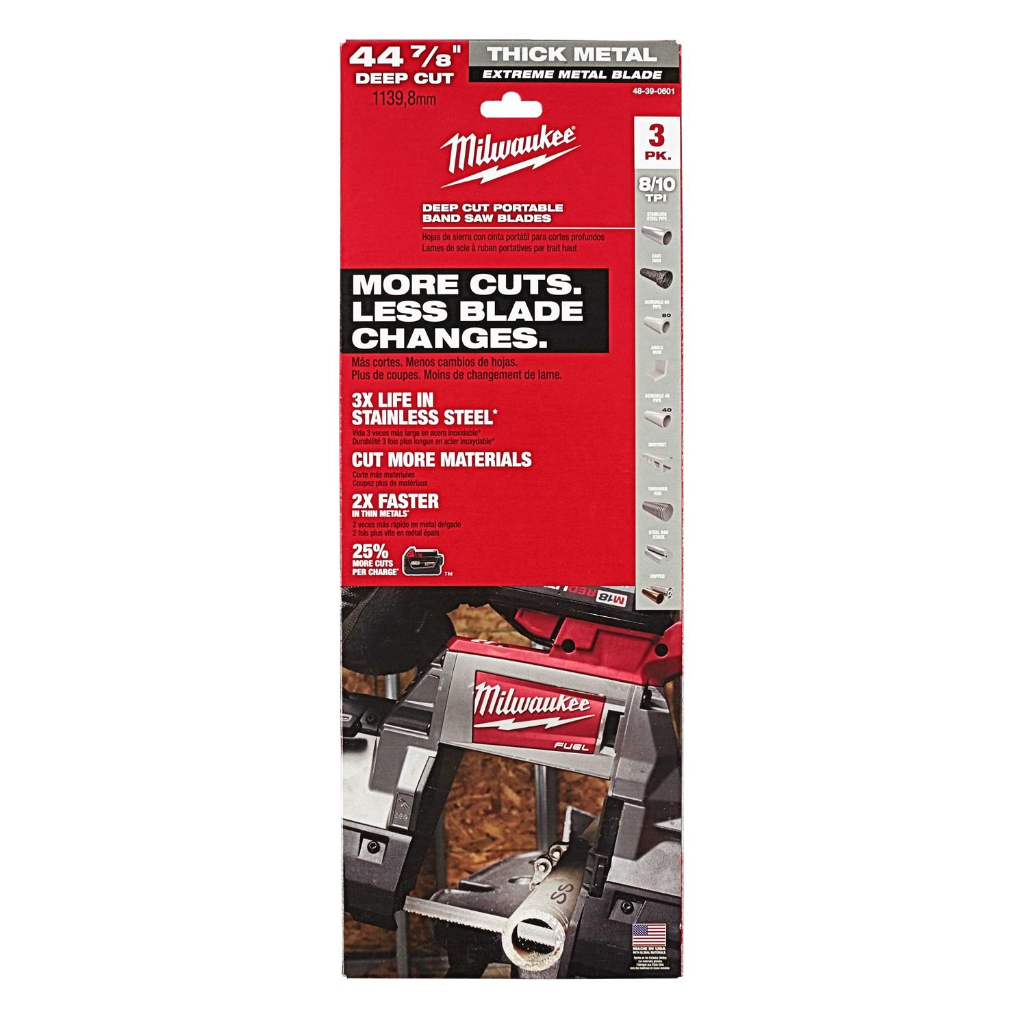 Milwaukee 48-39-0601 8/10 TPI Extreme Thick Metal Deep Cut Band Saw Blade