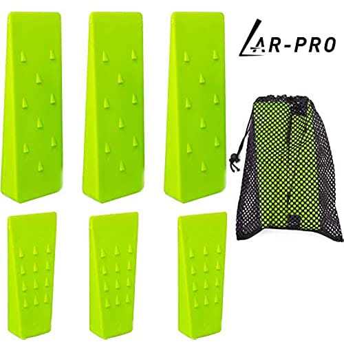 AR-PRO 6 Pack Tree Felling Wedges with Spikes for Safe Tree Cutting – 3 Each of 8” and 5.5” Wedges with Storage Bag - Image 5