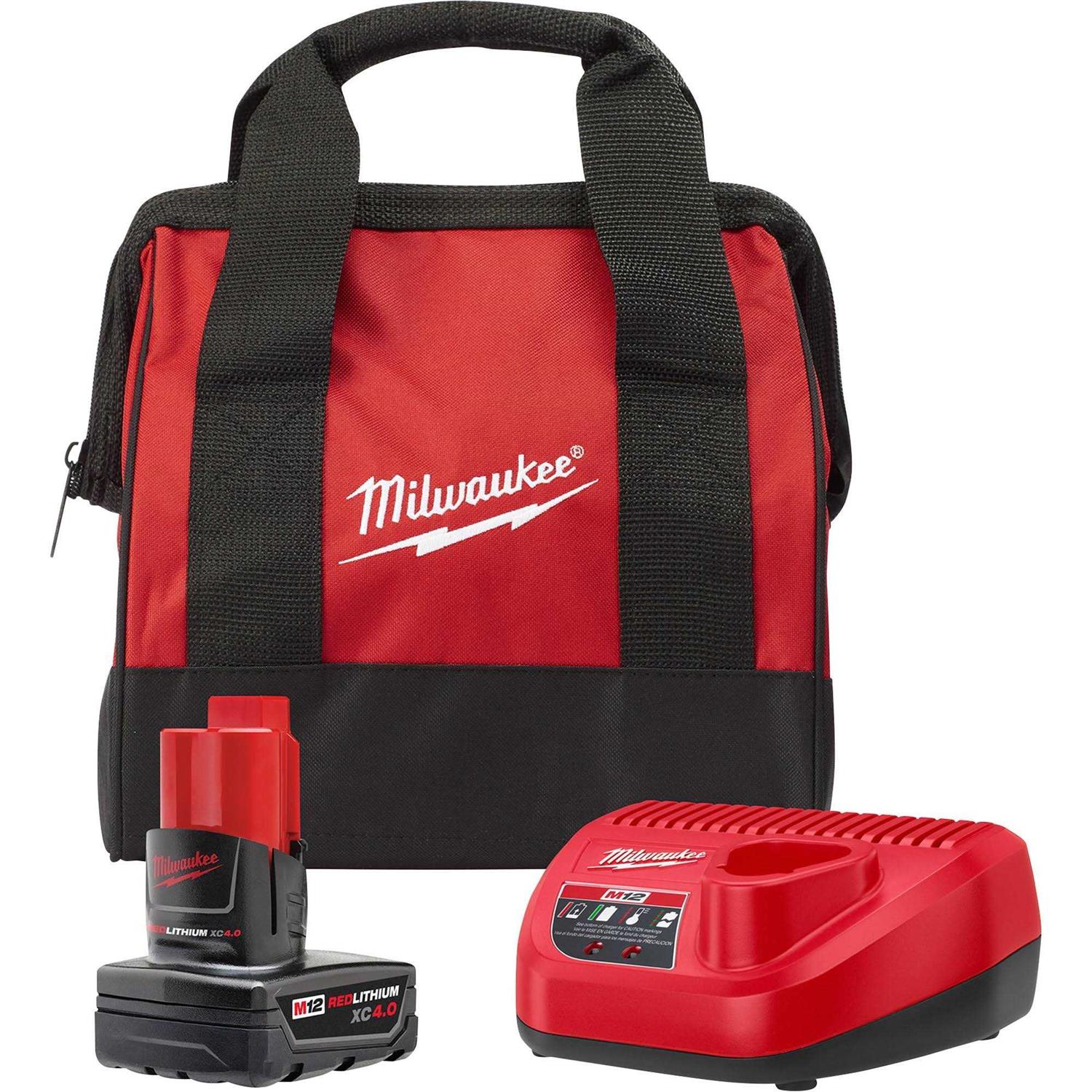 Milwaukee 48-59-2440B M12 XC 4.0AH Battery and Charger Starter Kit