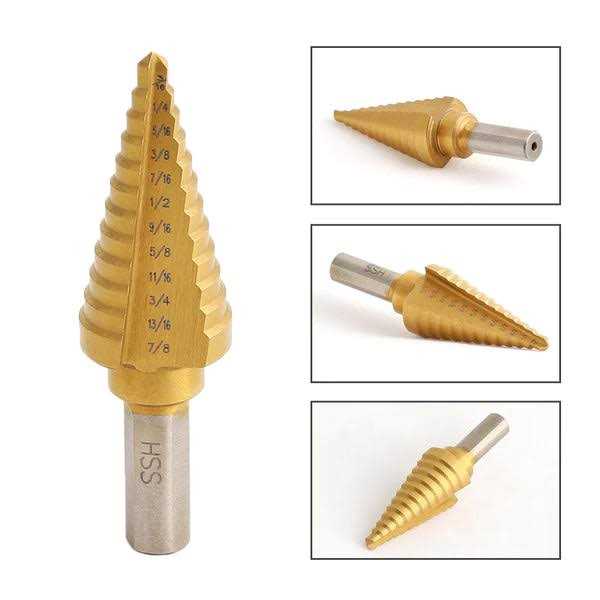 COMOWARE Step Drill Bit Titanium Coated Double Cutting Blades - Image 3