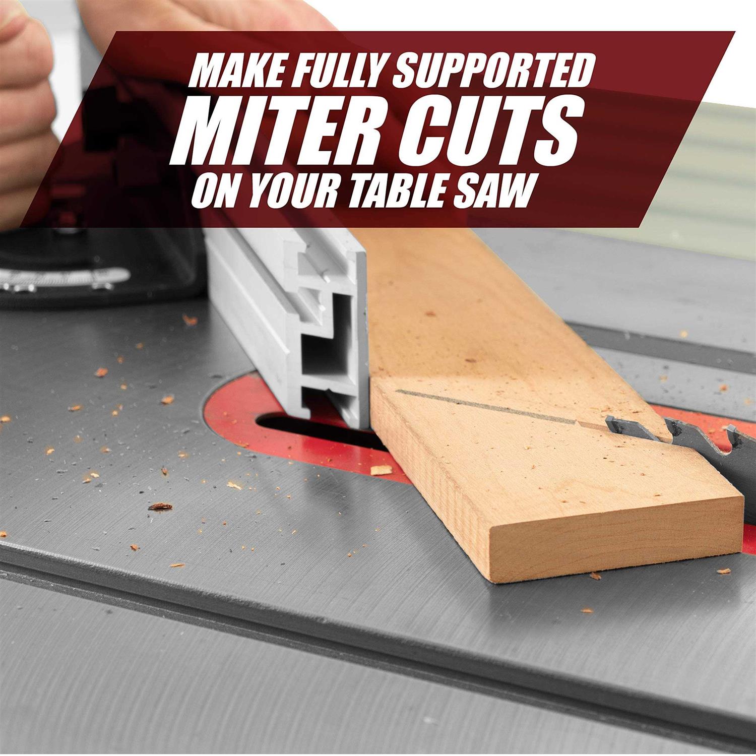 Fulton Universal Aluminum Miter Gauge Fence with An Aluminum Flip Stop 18A Left Reading Tape 18A Right Reading Tape - Image 4