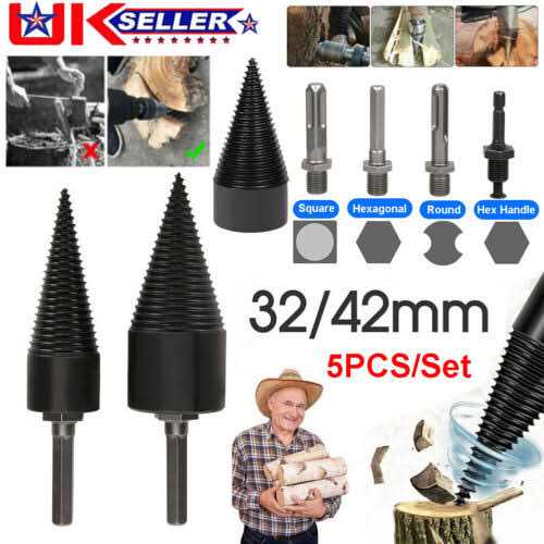 Firewood Log Splitter Drill Wood Splitter Drill Bits,Heavy Duty Drill Screw Cone Driver for Hand Drill Stick - Image 3