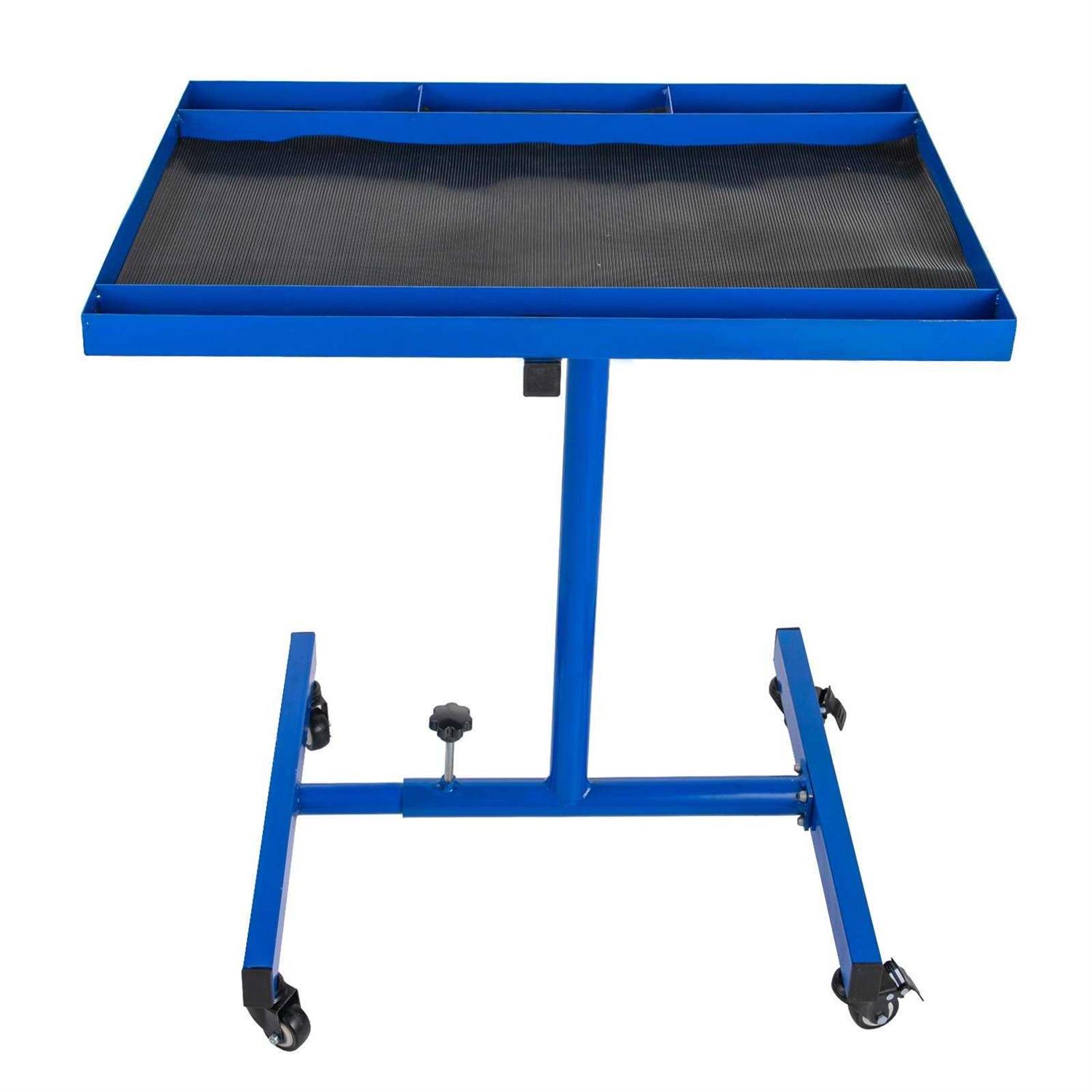 VEVOR Rolling Tool Table 220 LBS Capacity Tear Down Tray 29x20 Inch Mobile Work Table 4 Swivel Wheels Adjustable Height and Width with Drawer - Image 4