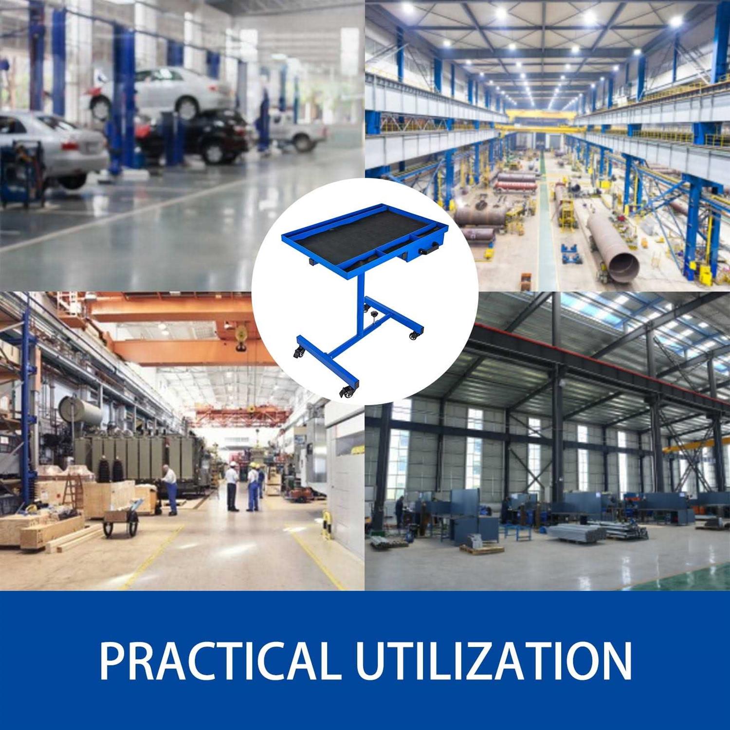 VEVOR Rolling Tool Table 220 LBS Capacity Tear Down Tray 29x20 Inch Mobile Work Table 4 Swivel Wheels Adjustable Height and Width with Drawer - Image 5