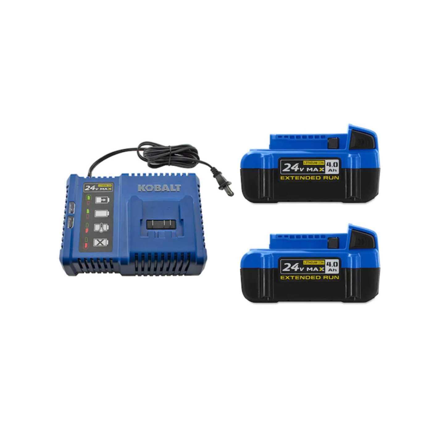 Kobalt 24-Volt Max 2-Pack 4 Amp-Hour Lithium Power Tool Battery Kit