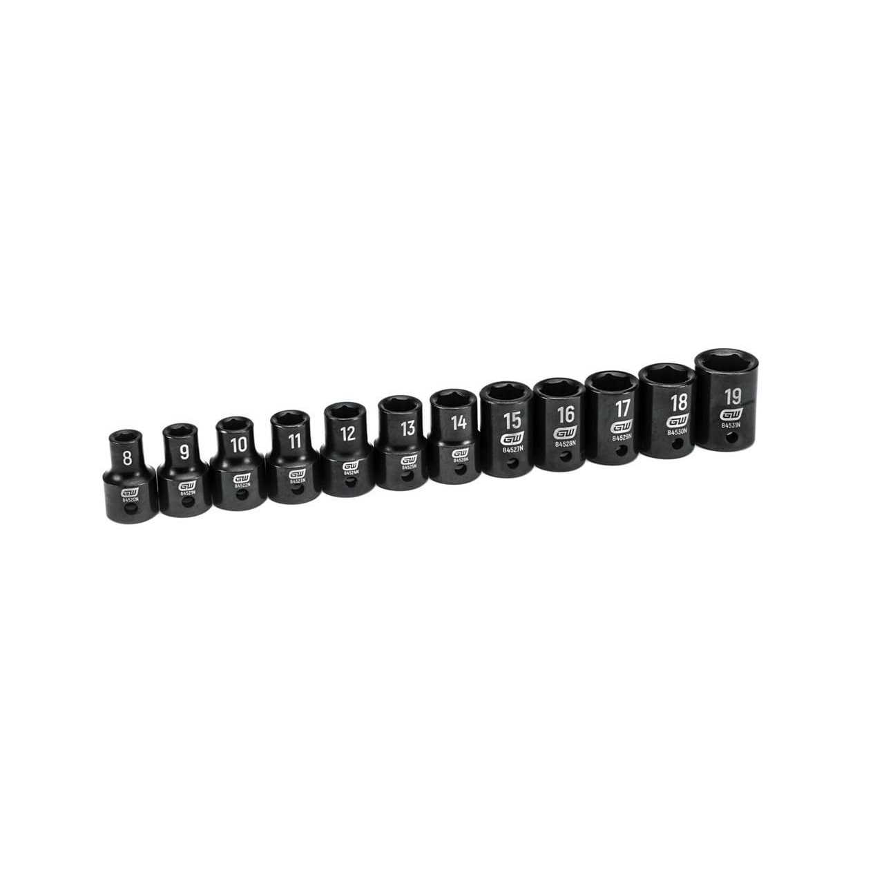 GearWrench 84931N 1/2 Drive SAE 6-Point Standard Impact Socket Set