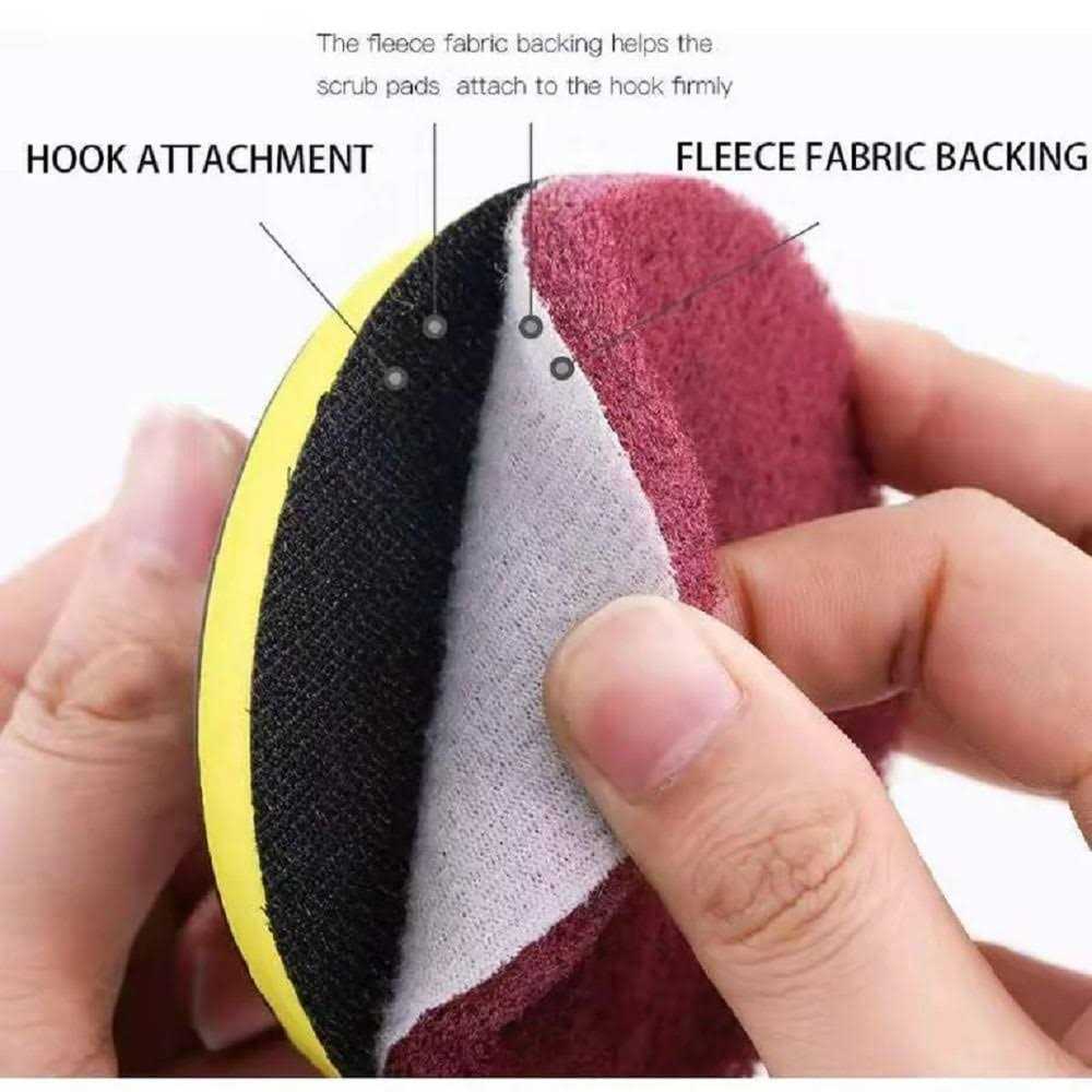 Drill brush Power Scrubber Bathroom Cleaning Kit, with Pad Sponge and Extend Attachment - Image 3